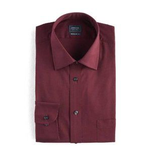 Mens Dress Shirt Red Medium Sleeve 32/33 Arrow Long Sleeve Spread Collar 1 Pkt
